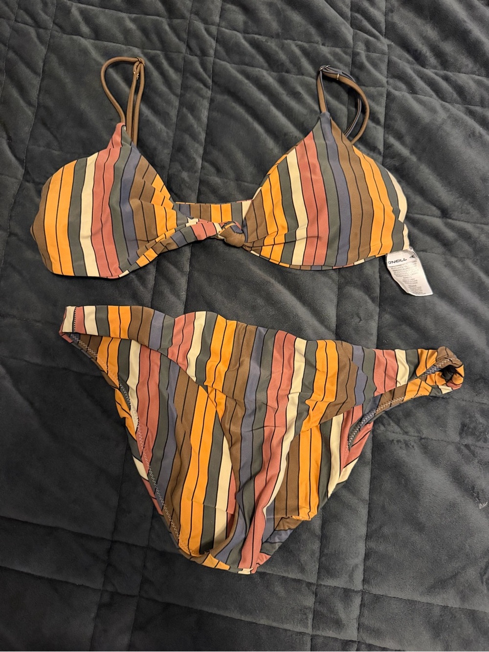 O'Neill Striped Two-Piece Bikini Set - Warm Multi